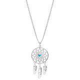 Turquoise Dreamcatcher Silver Necklace