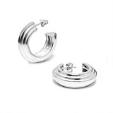Outlet NU & MII Art Deco Hoop Silver Earrings