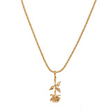 Rose Flower Gold Plated Necklace