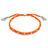Amigo Silver Bracelet - Neon Orange