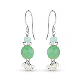 Precious Dangle Silver Earrings - Jade