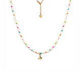 Papillon Pearl Gold Plated Necklace - Neon Hues