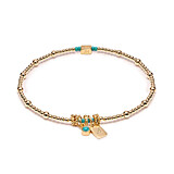 Personalised Zodiac Gold-Filled Bracelet – Initial Tag & Birthstone