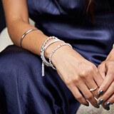 Daisy Chain Silver Bracelet - Crystal