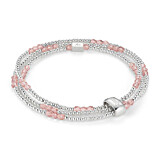Personalised Looped Silver Bracelet - Vintage Rose