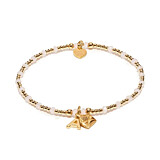 Fancy Initial Gold Plated Bracelet - Love You