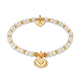 Pearls of Love Personalised Gold Plated Charm Bracelet - The Start of Something Wonderful