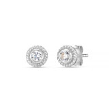 Crystal with a Twist Silver Stud Earrings