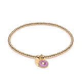 Santeenie Gold-Filled Enamel Heart Charm Bracelet - Choice of Colour