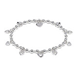 Medley of Hearts Silver Charm Bracelet