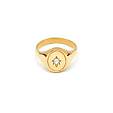 Outlet NU & MII Star Signet Gold Plated Ring