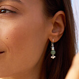 Precious Dangle Silver Earrings - Jade