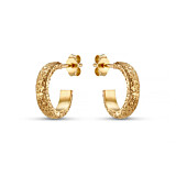 Textured Gold Plated Hoop Earrings