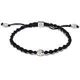 42 Men's Nugget Friendship Silver Bracelet - Black