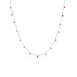 Multi Gem Silver Necklace