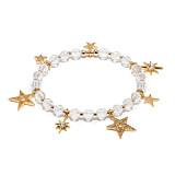 Outlet Crystal Cluster of Stars Gold Plated Charm Bracelet