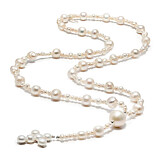 NU & MII Margot Cross Pearl Necklace