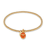 Santeenie Gold Plated Charm Bracelet - Orange Silhouette Angel