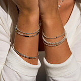 Crystal Delight Silver Bracelet Stack