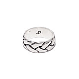 42 Men's Braided Silver Ring