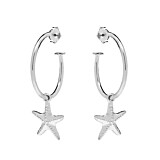 Starfish Hoop Silver Earrings