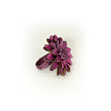 Pleather Flower Ring - Choice of Colour