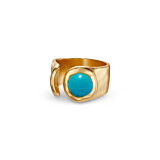 NU & MII Seville Gold Plated Ring - Turquoise