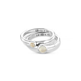 Liv Bentley Moonstone Molten Silver Ring Stack