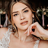Outlet Pearly Crystal Dangle Silver Earrings