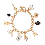 Myriad of Charms Gold Plated Bracelet