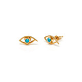 Outlet Mataki Greek Eye Gold Earrings