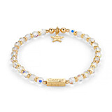 Personalised Lustre Gold Plated Charm Bracelet - Clear Crystal