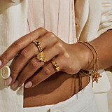 Orbit Gold Plated Ring - Moonstone
