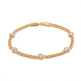 Outlet NU & MII Manhattan Gold Bracelet - Clear Crystal