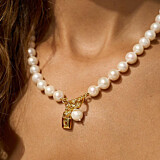 Toggle Pearl Gold Necklace - Love Lock