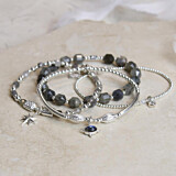 Labradorite Quartet Silver Stack