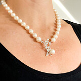 Toggle Pearl Silver Necklace - Initial