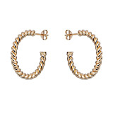 Outlet Solid Twirl Looped Gold Earrings