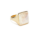 Outlet NU & MII Square Moonstone Gold Ring