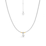 Piccolo Neon Orange Silver Charm Necklace - Choice of initial