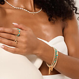 Phoebe Looped Personalised Gold Plated Bracelet - Turquoise