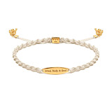 Mind, Body & Soul Gold Friendship Bracelet - Cream