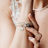 Hera Pearl Personalised Silver Charm Bracelet - Bridesmaid