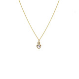 Tiny Crystal Heart Gold Plated Necklace