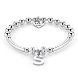 Flores Sterling Silver Charm Bracelet - Initial