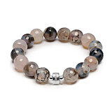 Lucia 925 Sterling Silver Agate Bracelet - Grey Hues