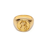 NU & MII Zodiac Signet Gold Ring