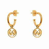 Third Eye Chakra Hoop Gold Earrings