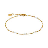 Dainty Gold Plated Bracelet - Pearl