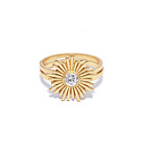Outlet Orbit Gold Plated Ring - Crystal